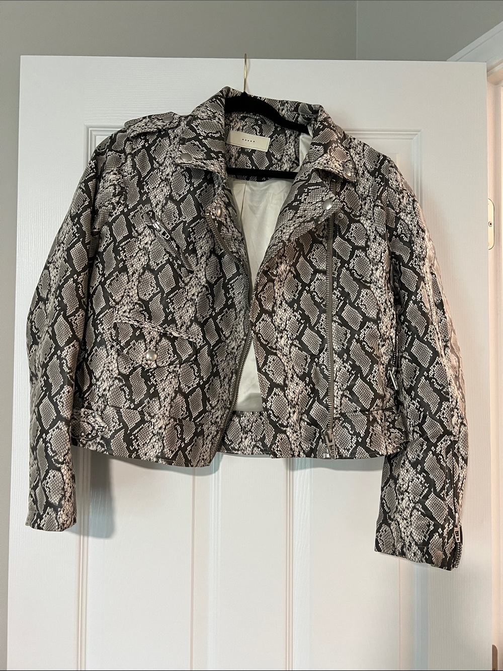 Women’s Blank NYC Snake Skin Leather Jacket
